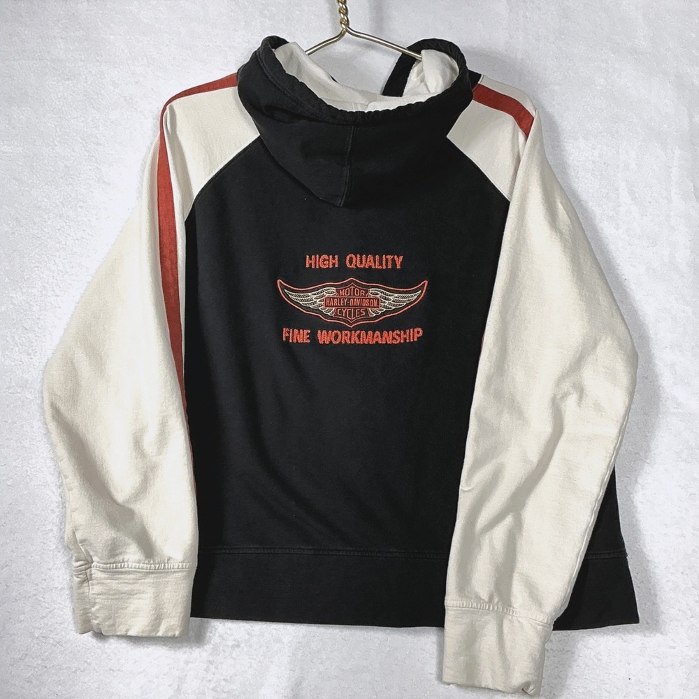 Harley-Davidson‎ Womens Size 1W XL Full Zip Hoodie Black Red Embroidered Logo